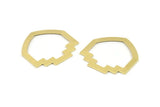 Brass Mushroom Blank, 8 Raw Brass Mushroom Shaped Connectors, Findings (33x33x0.80mm) M134