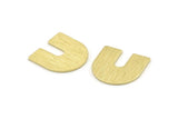 Brass U Shaped Blank, 24 Textured Raw Brass U Shaped Stamping Blanks, Findings (15x0.80mm) M162