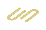Brass U Shaped Blank, 12 Raw Brass U Shaped Stamping Blanks, Findings (30x13x0.80mm) M163