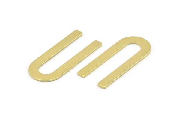 Brass U Shaped Blank, 12 Raw Brass U Shaped Stamping Blanks, Findings (30x13x0.80mm) M163