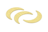 Brass Moon Blank, 10 Textured Raw Brass Crescent Moon Blanks, Stamping Blanks (35x9x0.80mm) M172