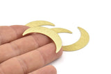 Brass Moon Blank, 10 Textured Raw Brass Crescent Moon Blanks, Stamping Blanks (35x9x0.80mm) M172
