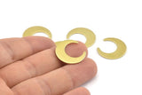 Brass Moon Charm, 24 Raw Brass Crescent Moon Blanks (20x19x0.80mm) A1443