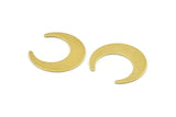 Brass Moon Charm, 12 Raw Brass Crescent Moon Blanks (25x23x0.80mm) A1440