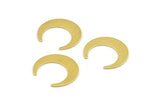 Brass Moon Charm, 12 Raw Brass Crescent Moon Blanks (25x23x0.80mm) A1440