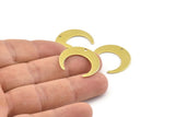 Brass Moon Charm, 12 Raw Brass Crescent Moon With 1 Hole, Earrings (25x23x0.80mm) A1439