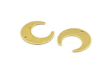 Brass Moon Charm, 24 Raw Brass Crescent Moon With 1 Hole, Earrings (20x19x0.80mm) A1442