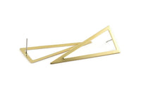 Brass Triangle Earring, 8 Raw Brass Triangle Stud Earrings (50x20x0.80mm) D1350 A1417