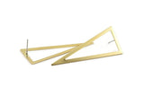 Brass Triangle Earring, 8 Raw Brass Triangle Stud Earrings (50x20x0.80mm) D1350 A1417