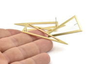 Brass Triangle Earring, 8 Raw Brass Triangle Stud Earrings (50x20x0.80mm) D1350 A1417