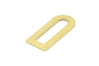 D Shape Charm - 12 Textured Raw Brass D Shape Connectors, Blanks (30x13x0.80mm) M179