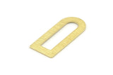 D Shape Charm - 12 Textured Raw Brass D Shape Connectors, Blanks (30x13x0.80mm) M179