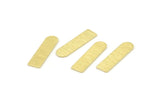 Brass Blank - 24 Textured Raw Brass D Shape Stamping Blanks (23x6x0.80mm) M181