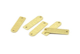 Brass Blank - 24 Textured Raw Brass D Shape Connectors With 2 Holes, Stamping Blanks (23x6x0.80mm) M182