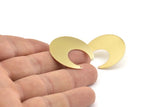 Brass Moon Earring, 8 Raw Brass Moon Stud Earrings With 2 Holes (30x13.5x0.50mm) D1184 A1424