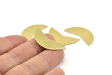 Brass Moon Blank, 12 Raw Brass Moon Stamping Blanks (31x11x0.80mm) M191