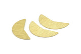 Brass Moon Blank, 12 Textured Raw Brass Moon Stamping Blanks (31x11x0.80mm) M197