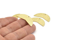 Brass Moon Charm, 12 Textured Raw Brass Moon Charms With 1 Hole, Blanks (31x11x0.80mm) M198