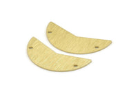 Brass Moon Charm, 12 Textured Raw Brass Moon Charms With 2 Holes, Blanks (31x11x0.80mm) M201