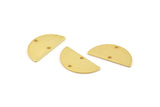 Semi Circle Pendant, 6 Gold Plated Brass Semi Circle Blanks With 2 Holes (21x10x0.80mm) BS 1723 Q0690