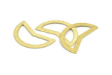 Brass Moon Blank, 10 Textured Raw Brass Moon Stamping Blanks (38x18x0.80mm) M231