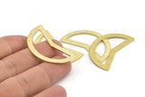 Brass Moon Blank, 10 Textured Raw Brass Moon Stamping Blanks (38x18x0.80mm) M231