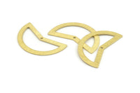 Brass Moon Charm, 10 Textured Raw Brass Moon Charms With 1 Hole, Blanks (38x18x0.80mm) M232