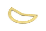 Brass Moon Charm, 10 Textured Raw Brass Moon Charms With 2 Holes, Blanks (38x18x0.80mm) M235