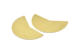 Brass Moon Blank, 6 Raw Brass Moon Stamping Blanks (38x18x0.80mm) M237