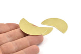 Brass Moon Blank, 6 Raw Brass Moon Stamping Blanks (38x18x0.80mm) M237