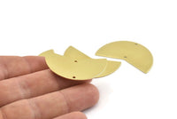 Brass Moon Charm, 6 Raw Brass Moon Charms With 2 Holes, Blanks (38x18x0.80mm) M239