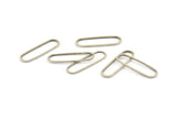 Silver Oval Charm, 50 Antique Silver Plated Brass Oval Rings, Connectors (25x7x0.80mm) BS 1732 H1199