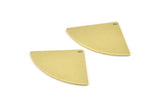 Brass Triangle Charm, 10 Raw Brass Fan Charms With 1 Hole, Stamping Blanks, Findings (30x19x0.80mm) M219