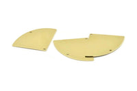 Brass Triangle Charm, 6 Raw Brass Fan Charms With 2 Holes, Connectors, Findings (40x28x0.80mm) M216