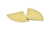 Brass Triangle Charm, 6 Raw Brass Fan Charms With 8 Holes, Connectors, Findings (40x28x0.80mm) M218