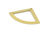 Brass Triangle Charm, 12 Raw Brass Fan Charms With 1 Hole, Stamping Blanks, Findings (40x28x0.80mm) M224