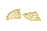 Brass Triangle Charm, 10 Raw Brass Fan Charms With 8 Holes, Stamping Blanks, Findings (40x28x0.80mm) M205