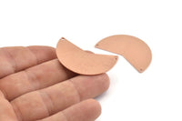 Bakır Ay Tılsımı, 2 Delikli 4 Bakır Ham Ay Tılsımı, Kolye Uçları, Boşluklar (38x18x0,80 mm) M243
