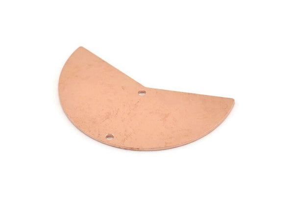 Bakır Ay Tılsımı, 2 Delikli 4 Bakır Ham Ay Tılsımı, Kolye Uçları, Boşluklar (38x18x0,80 mm) M244