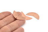 Bakır Ay Tılsımı, 2 Delikli 10 Bakır Ham Ay Tılsımı, Kolye Uçları, Boşluklar (31x11x0,80 mm) M252