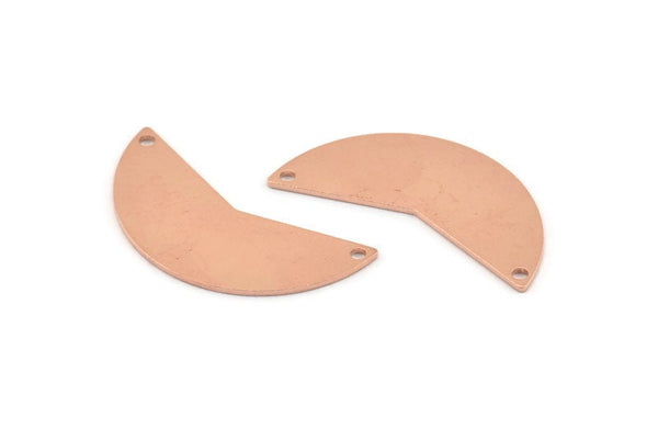 Copper Moon Charm, 10 Copper Raw Moon Charms With 2 Holes, Pendants, Blanks (31x11x0.80mm) M253