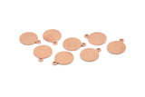 Copper Cabochon Tag, 24 Raw Copper Cabochon Tags With 1 Loop (15x12x0.80mm) M004