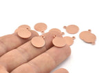 Copper Cabochon Tag, 24 Raw Copper Cabochon Tags With 1 Loop (15x12x0.80mm) M004