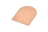 D Shaped Blank, 6 Raw Copper D Shaped Stamping Blanks, Findings (28x21x0.80mm) M021