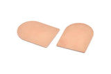 D Shaped Blank, 6 Raw Copper D Shaped Stamping Blanks, Findings (28x21x0.80mm) M021
