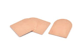 D Shaped Blank, 6 Raw Copper D Shaped Stamping Blanks, Findings (28x21x0.80mm) M021