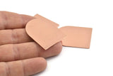 D Shaped Blank, 4 Raw Copper D Shaped Stamping Blanks, Findings (35x28x0.80mm) M023