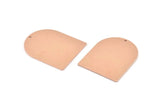 Copper Military Tag, 4 Raw Copper D Shaped Stamping Blanks With 1 Hole, Findings (35x28x0.80mm) M022