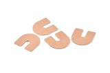U Shaped Blank, 12 Raw Copper U Shaped Stamping Blanks, Findings (15x0.80mm) M017