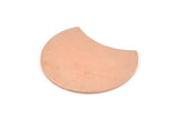 Copper Moon Blank, 6 Raw Copper Moon Stamping Blanks (28x21x0.80mm) M018